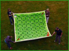 Het doolkleed in de grote versie (3x3 meter)