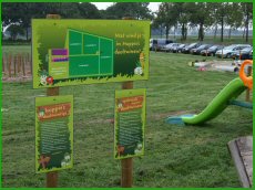 De indeling van het terrein en de uitleg is duidelijk aangegeven